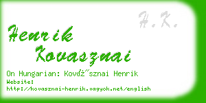 henrik kovasznai business card